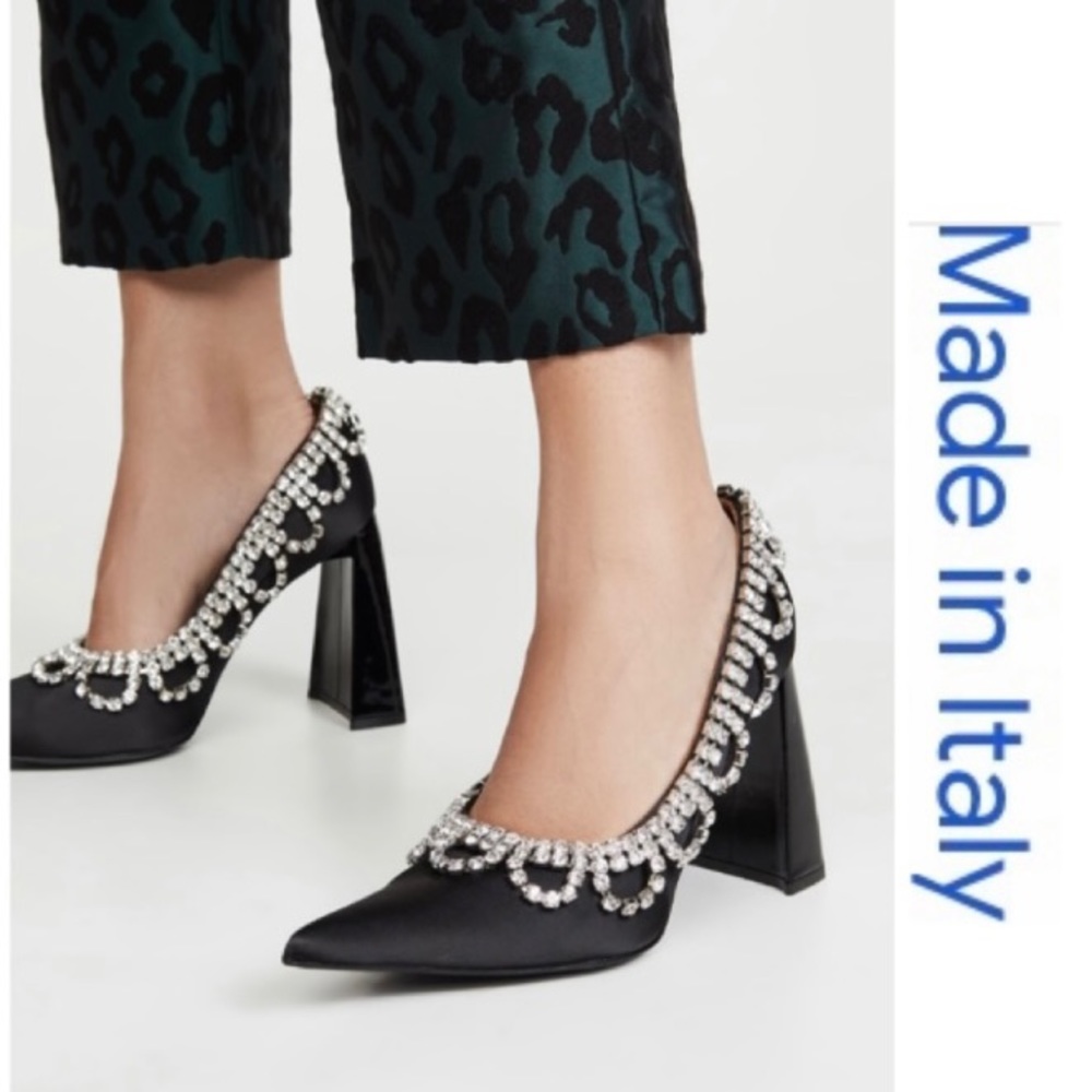 ⭐️Area Scalloped Crystal A Heel Pumps 38- - Picture 1 of 16